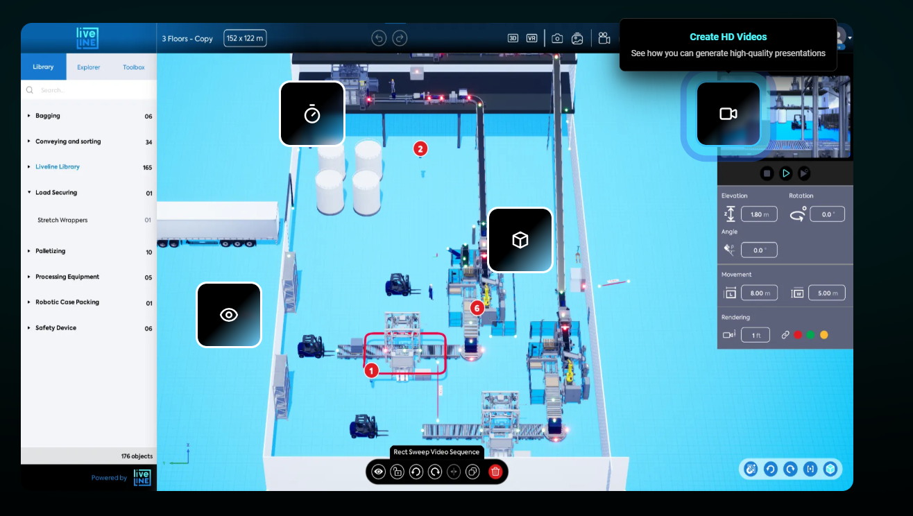 Liveline 3D industrial layout builder